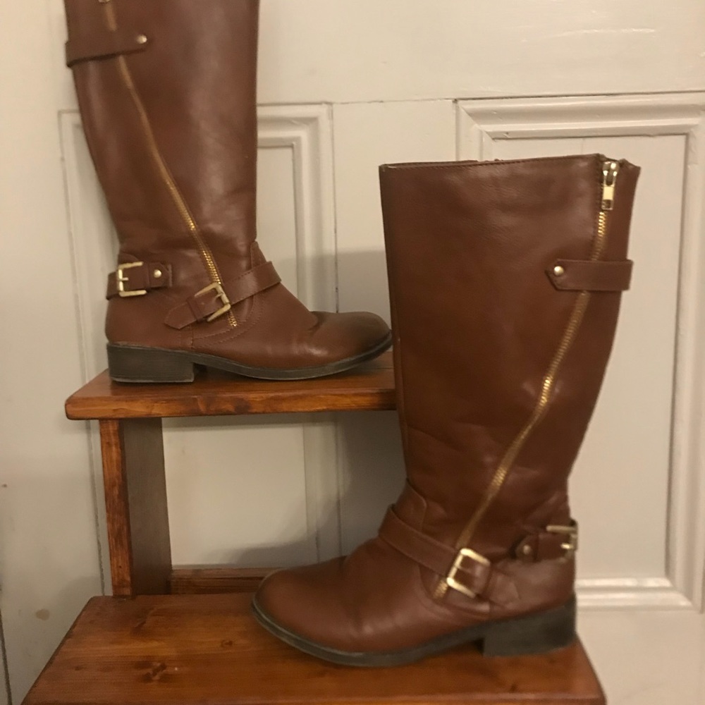 Steve Madden Girls size 4 brown leather boots